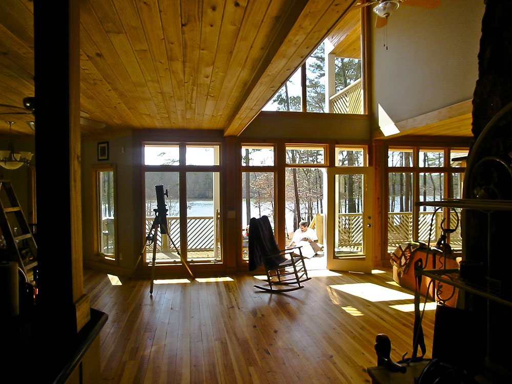 Georgia Lake House designed by Atlanta Architect Daniel Martin on the Oconee Lake interior view